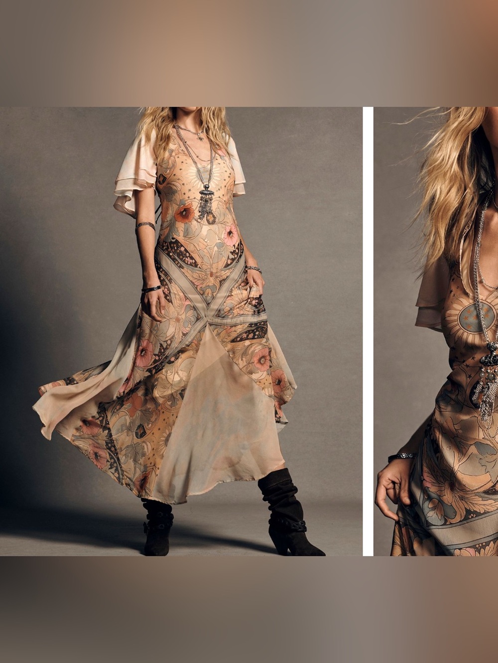 NWT Free People Celestial Nights Maxi Dress - fairy combo - XS, small - Picture 3 of 16